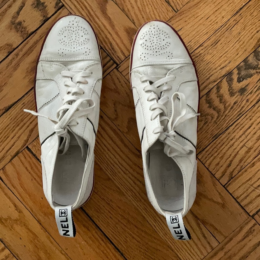 Chanel white tennis sneaker